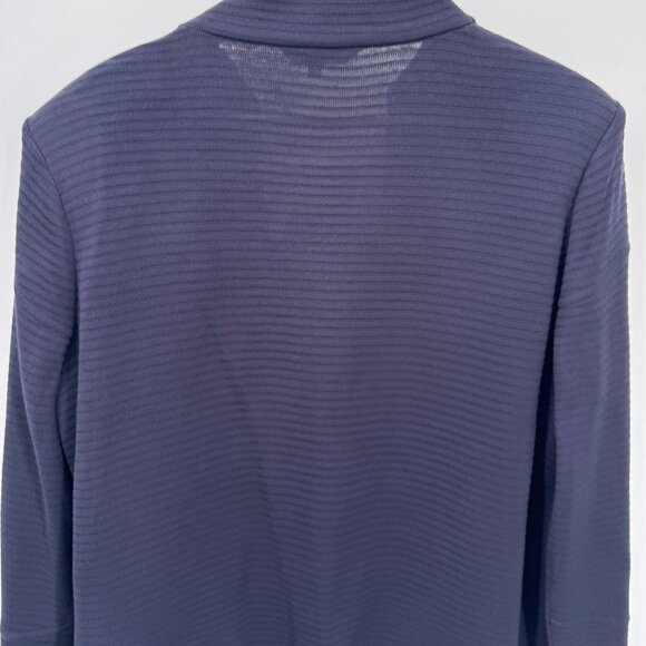 Misook‎ Cardigan Sweater Womens PXL Navy Blue Acrylic Knit Single Button Closure - Picture 7 of 11